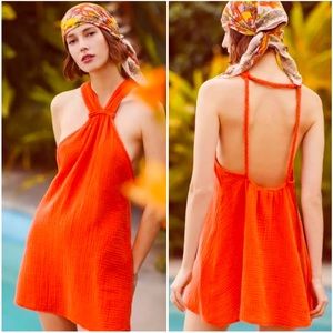 NWT Anthropologie Braided Halter Mini Dress size M